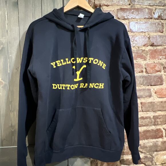 Yellow Stone Dutton Ranch Navy Blue Hoodie Size L Pullover Very Soft EUC - Picture 1 of 4